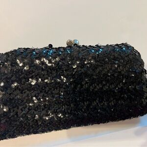 Vintage Elegant Black Sequin Clutch